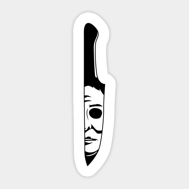 Horror movie characters in knives Sticker by BloodLine